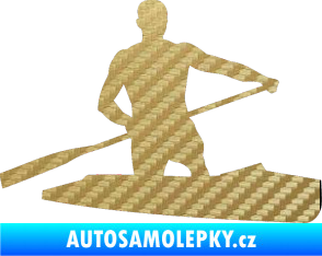 Samolepka Kanoista 002 pravá 3D karbon zlatý