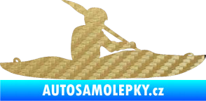 Samolepka Kanoista 003 pravá 3D karbon zlatý