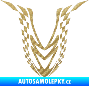 Samolepka Kapota 006 šachovnice 3D karbon zlatý
