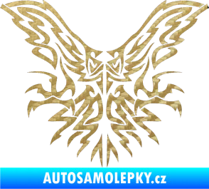 Samolepka Kapota 037 tatto dravec 3D karbon zlatý