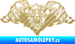 Samolepka Kapota 041 lev 3D karbon zlatý
