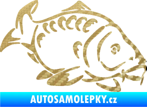 Samolepka Kapr 006 pravá 3D karbon zlatý