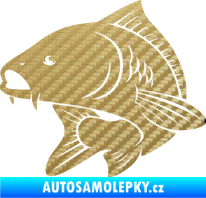 Samolepka Kapr 008 levá 3D karbon zlatý