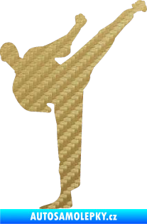 Samolepka Karate 001 pravá 3D karbon zlatý
