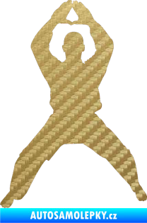 Samolepka Karate 003 levá 3D karbon zlatý