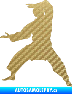 Samolepka Karate 006 levá 3D karbon zlatý