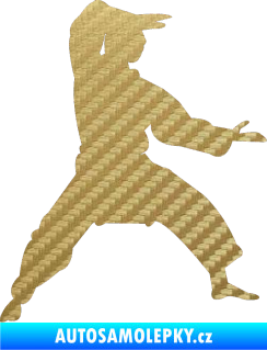 Samolepka Karate 006 pravá 3D karbon zlatý