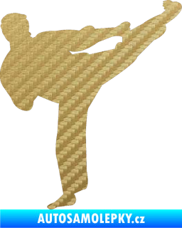 Samolepka Karate 008 pravá 3D karbon zlatý