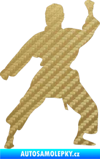 Samolepka Karate 011 pravá 3D karbon zlatý