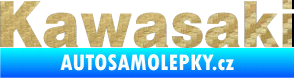 Samolepka Kawasaki 3D karbon zlatý