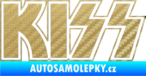 Samolepka KISS 3D karbon zlatý