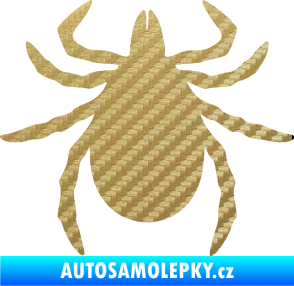 Samolepka Klíště 001 3D karbon zlatý