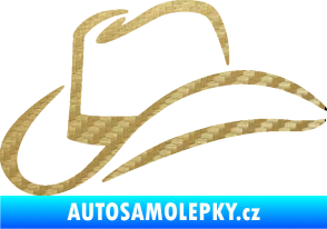 Samolepka Klobouk 002 levá 3D karbon zlatý