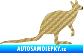 Samolepka Klokan 003 pravá 3D karbon zlatý