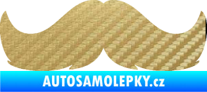 Samolepka Knír 002 movember 3D karbon zlatý