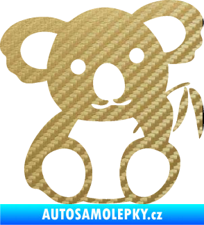 Samolepka Koala 001 levá 3D karbon zlatý