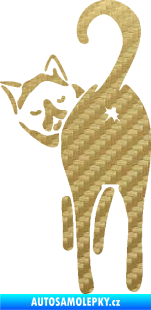 Samolepka Kočičí zadek 004 levá 3D karbon zlatý
