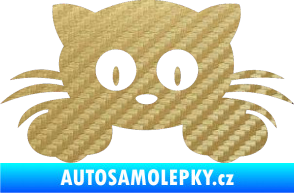 Samolepka Kočka 007 levá 3D karbon zlatý