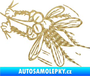 Samolepka Komár 002 levá 3D karbon zlatý