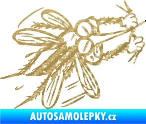 Samolepka Komár 002 pravá 3D karbon zlatý