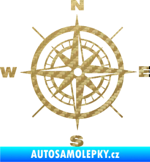 Samolepka Kompas 001 3D karbon zlatý