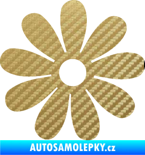 Samolepka Kopretina 001 3D karbon zlatý