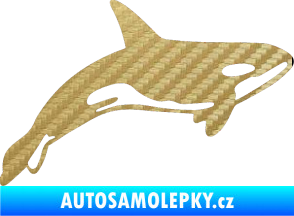 Samolepka Kosatka 001 pravá 3D karbon zlatý