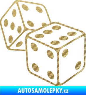 Samolepka Kostky 003 pravá hrací kostky 3D karbon zlatý
