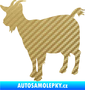 Samolepka Koza 001 levá 3D karbon zlatý