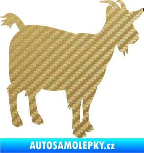 Samolepka Koza 001 pravá 3D karbon zlatý
