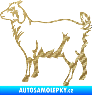 Samolepka Koza 002 levá 3D karbon zlatý