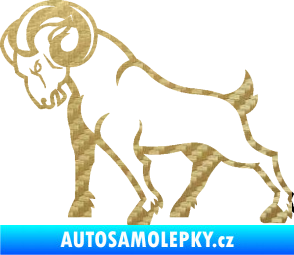 Samolepka Kozel 002 levá 3D karbon zlatý