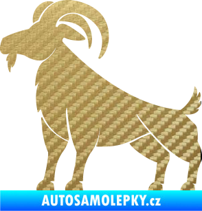 Samolepka Kozel 005 3D karbon zlatý