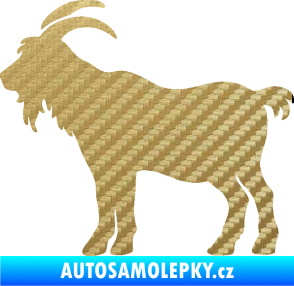 Samolepka Kozel 008 levá silueta 3D karbon zlatý
