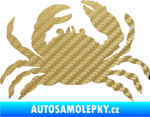 Samolepka Krab 001 pravá 3D karbon zlatý