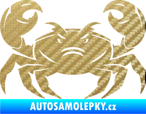 Samolepka Krab 003 3D karbon zlatý