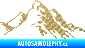 Samolepka Krajina hory 006 pravá 3D karbon zlatý