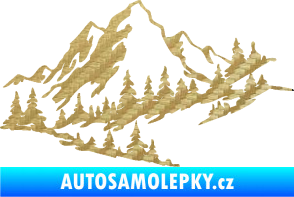 Samolepka Krajina hory 007 pravá 3D karbon zlatý