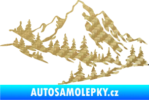 Samolepka Krajina hory 007 levá 3D karbon zlatý