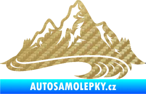 Samolepka Krajina hory 008 pravá 3D karbon zlatý