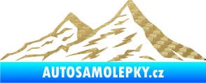 Samolepka Krajina hory 009 levá 3D karbon zlatý