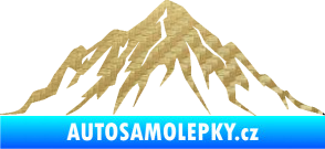 Samolepka Krajina hory 010 levá 3D karbon zlatý