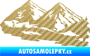 Samolepka Krajina hory 012 pravá 3D karbon zlatý