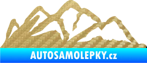 Samolepka Krajina hory 013 levá 3D karbon zlatý