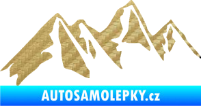 Samolepka Krajina hory 015 levá 3D karbon zlatý