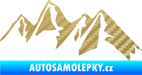 Samolepka Krajina hory 015 pravá 3D karbon zlatý