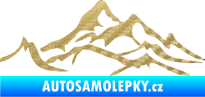 Samolepka Krajina hory 017 levá 3D karbon zlatý