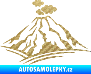 Samolepka Krajina hory 018 pravá 3D karbon zlatý