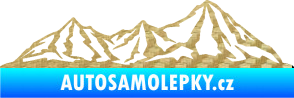 Samolepka Krajina hory 019 pravá 3D karbon zlatý