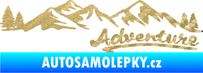 Samolepka Krajina hory 028 pravá 3D karbon zlatý